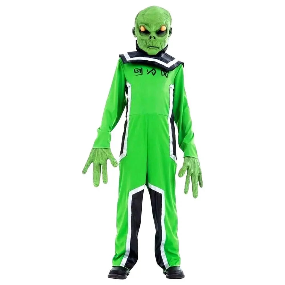 Alien‎ Costume CHILD Sz L 12-14 LIGHTS UP Space Creature w Batteries Halloween